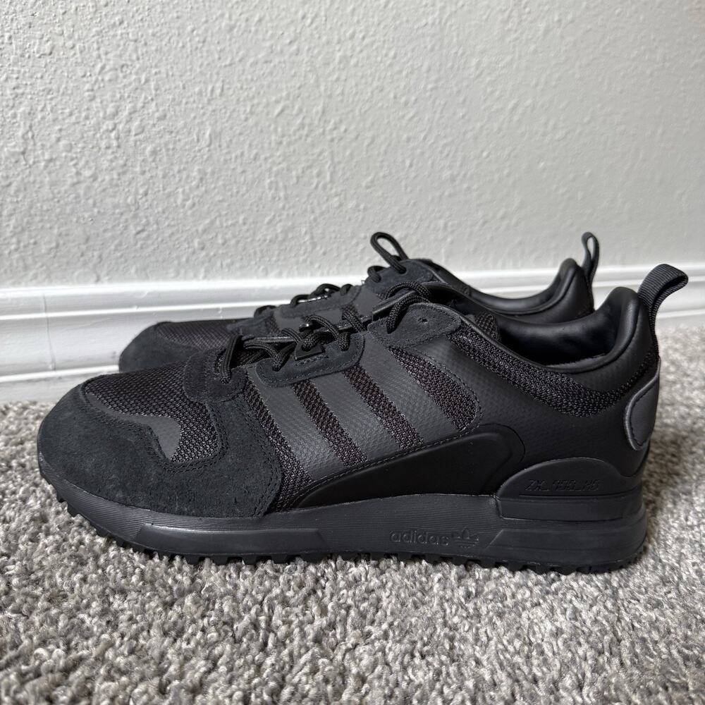 Adidas ZX 700 HD Mens Sneakers Triple Black G55780 Low Top Running Shoes Size 10